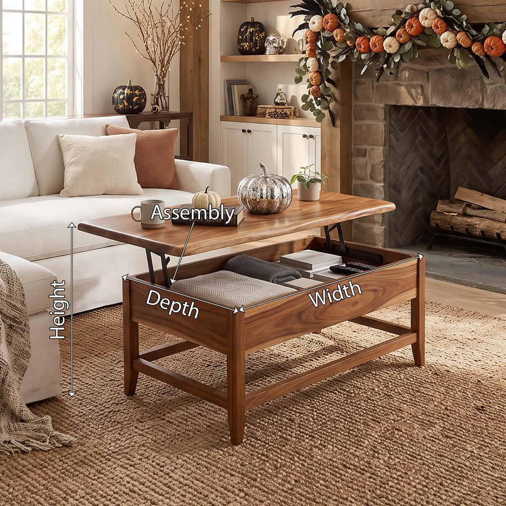 Rustic Pumpkin Lift Top Coffee Table Country Home