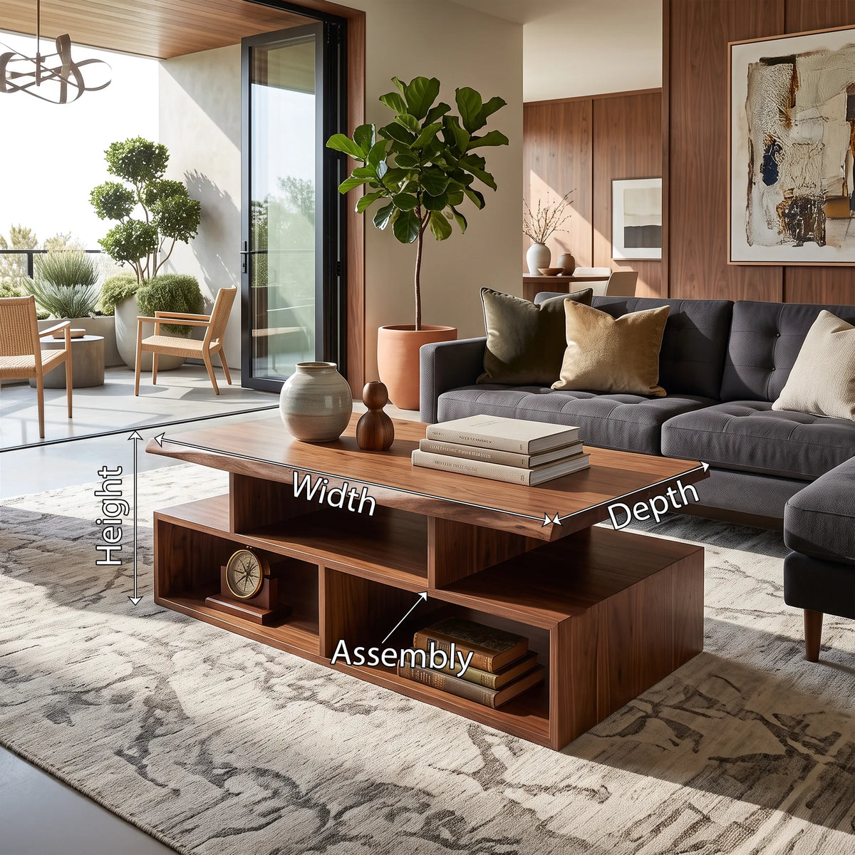 Mid Century Live Edge Coffee Table Urban Residence
