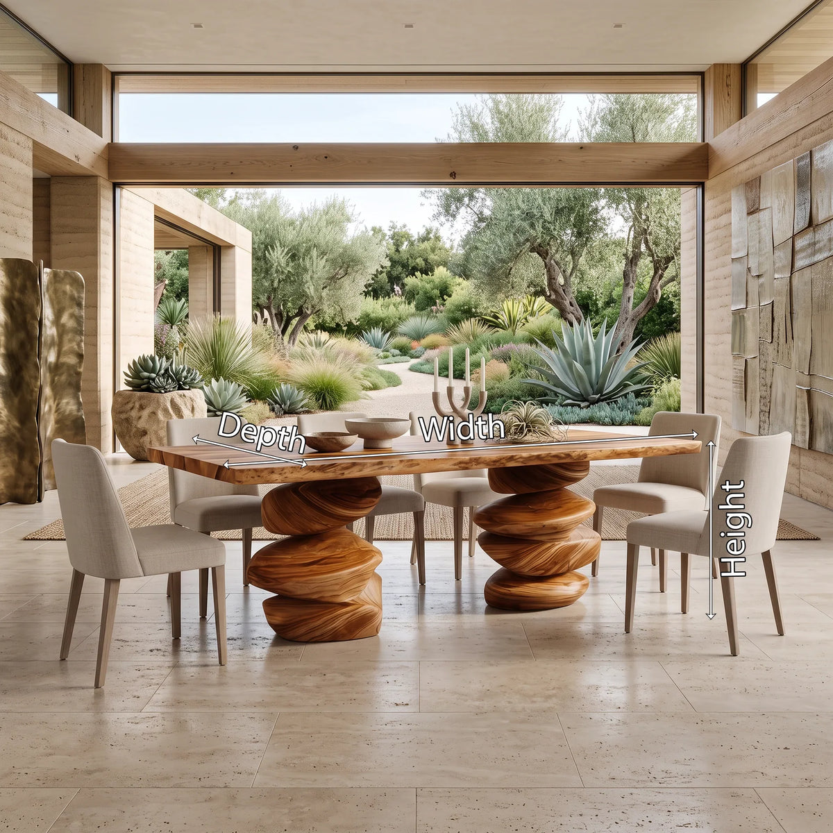 Organic Dining Table Rectangle Dining Room Table Sculptural Base For Dining Room