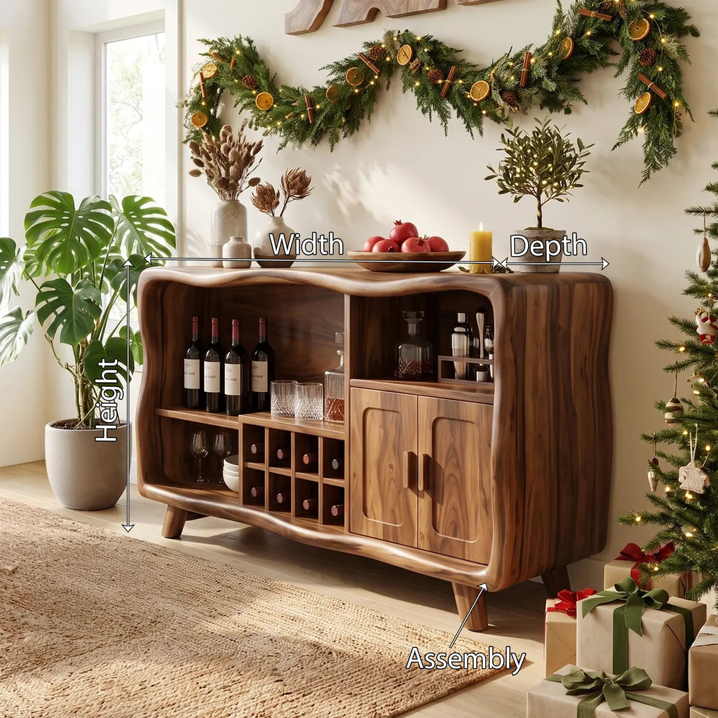 Organic Modern Christmas Bar Cabinet Living Room