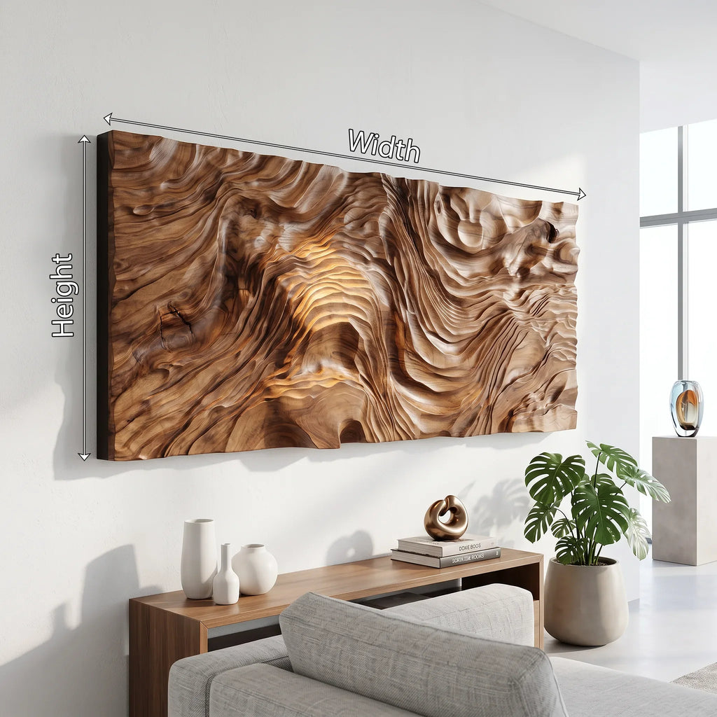 Organic Sculptural Wood Wall Art For Modern Foyer