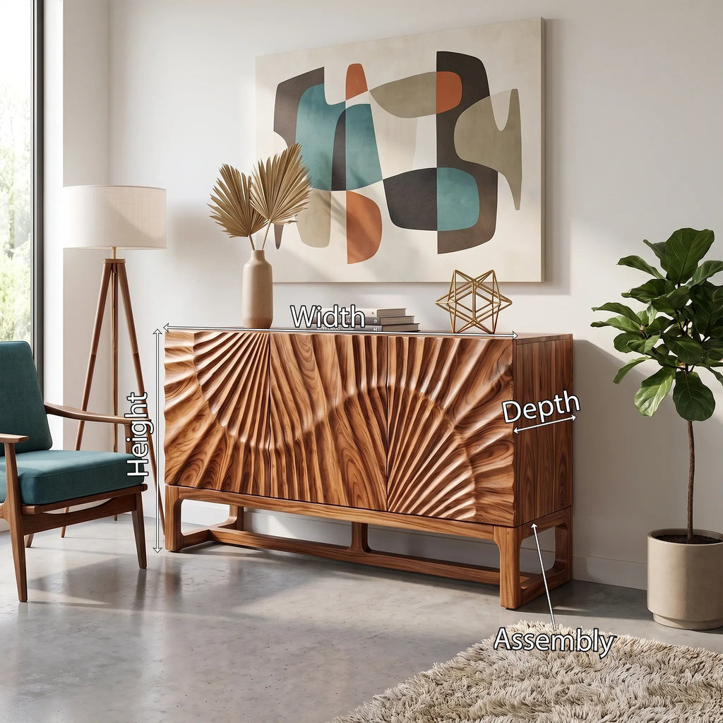 Artistic Sideboard Sideboard Storage Cabinet Modern Sideboard Sunburst Relief For Living Room