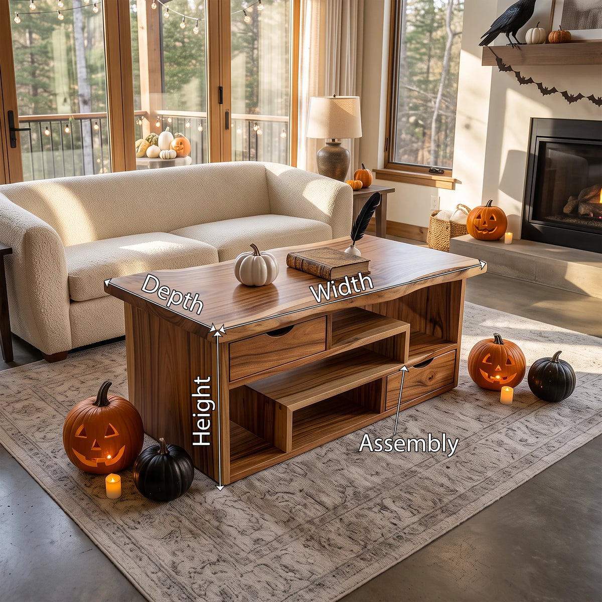 Rustic Pumpkin Coffee Table With Storage Mountain Retreat