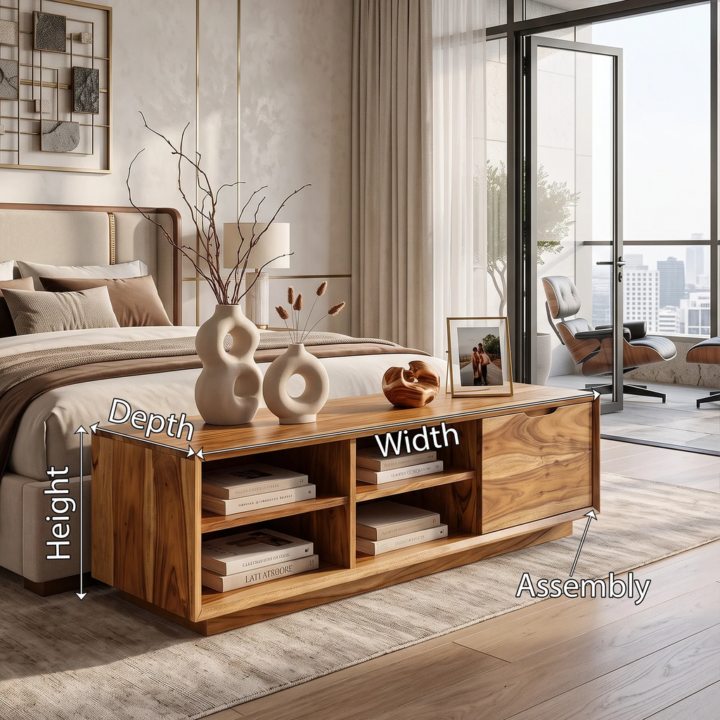 Minimalist Bedroom Storage Bench Shelves For Modern Interior