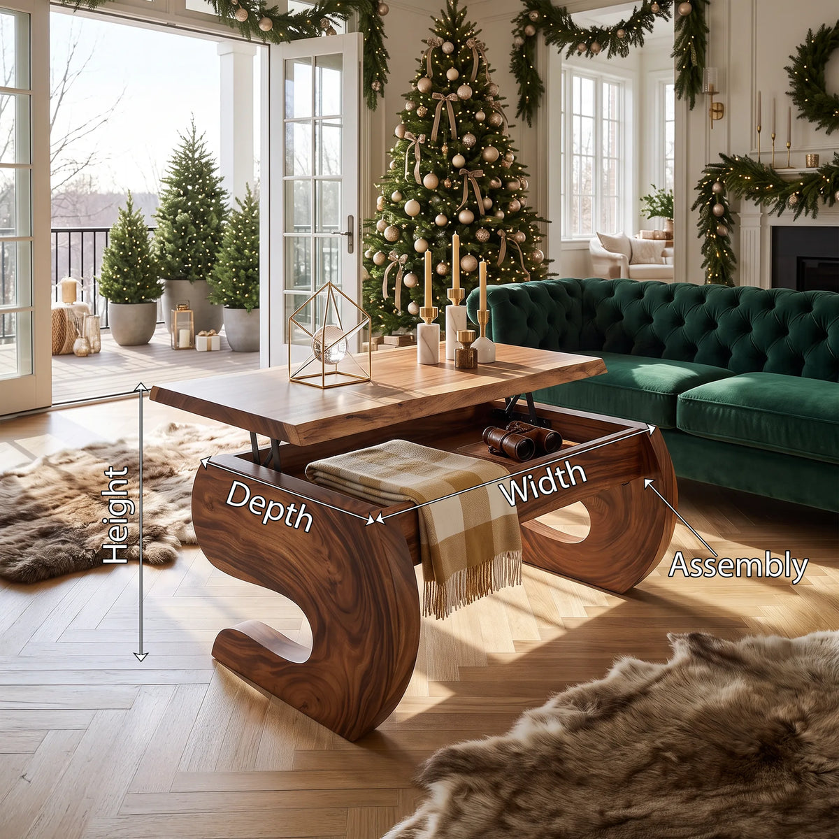 Organic Halloween Coffee Table With Storage Family Room