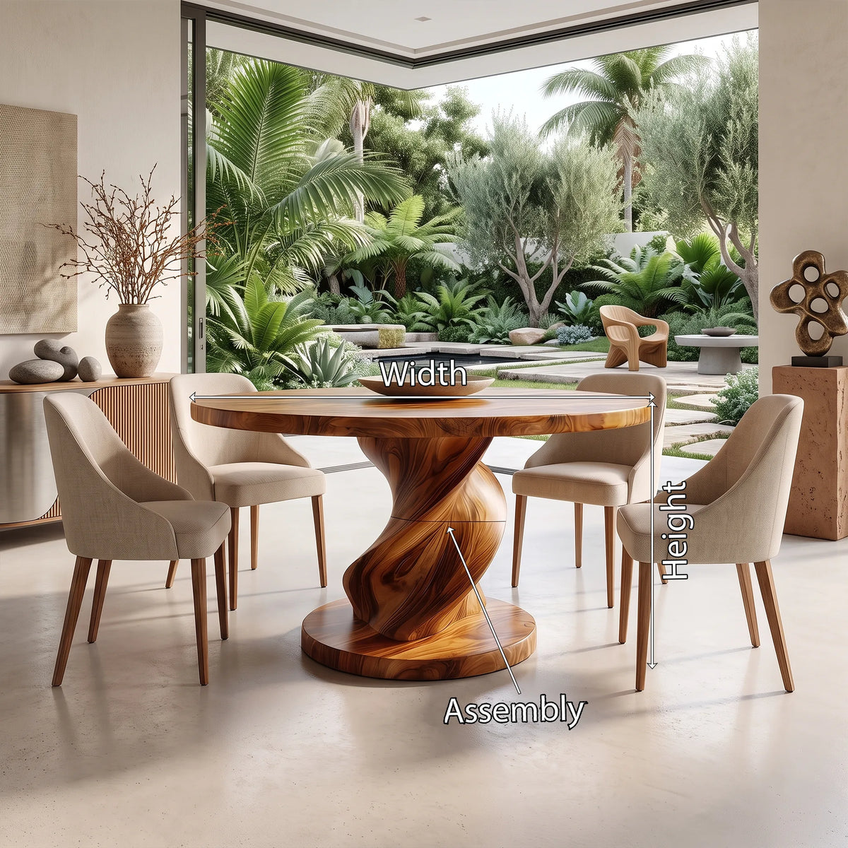 Sculptural Modern Dining Table Round Dining Room Table Pedestal Base For Dining Room