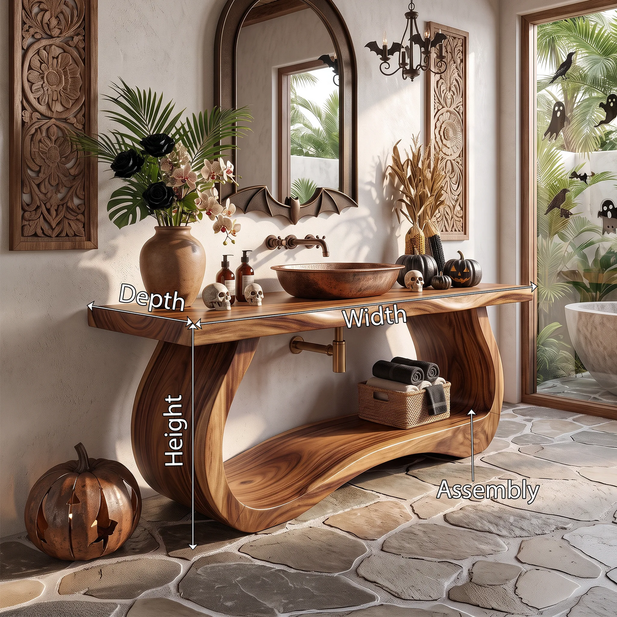 Mid Century Wood Bathroom Vanity Spa Bathroom