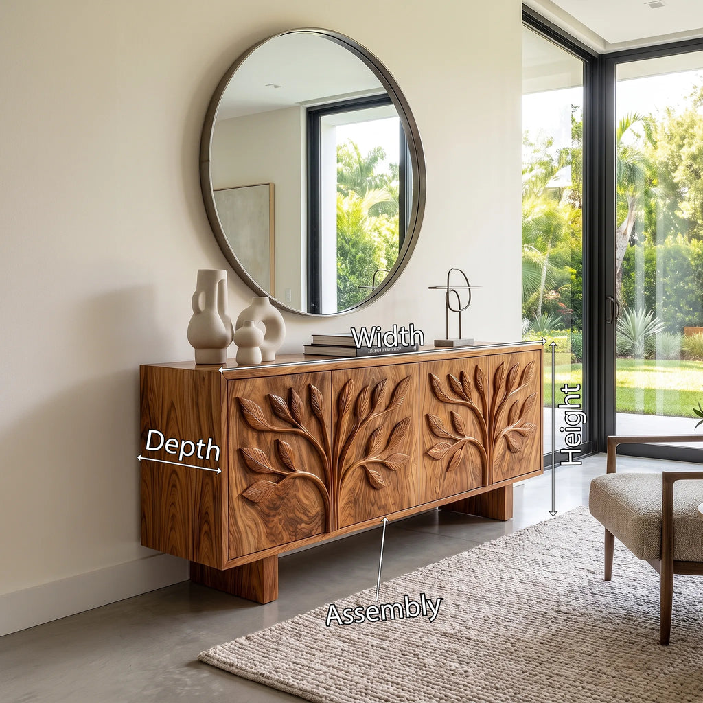 Natural Sideboard Cabinet Dining Room Sideboard Modern Sideboard Branch Carving For Living Room