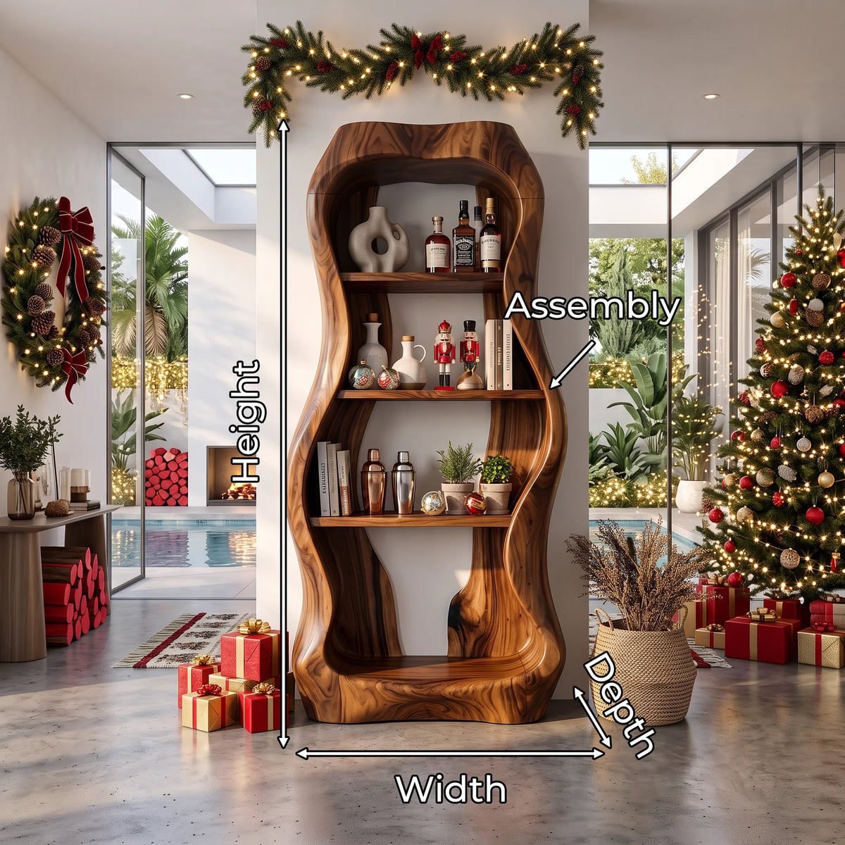 Handcrafted Nutcracker Liquor Cabinet Luxury Living Room