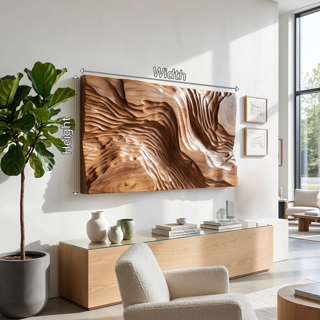 Organic Large Wood Wall Art For Modern Entryway