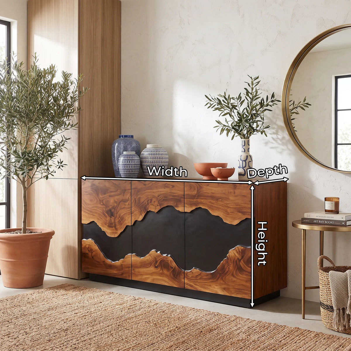 Contemporary Sideboard Buffet Cabinet Entryway
