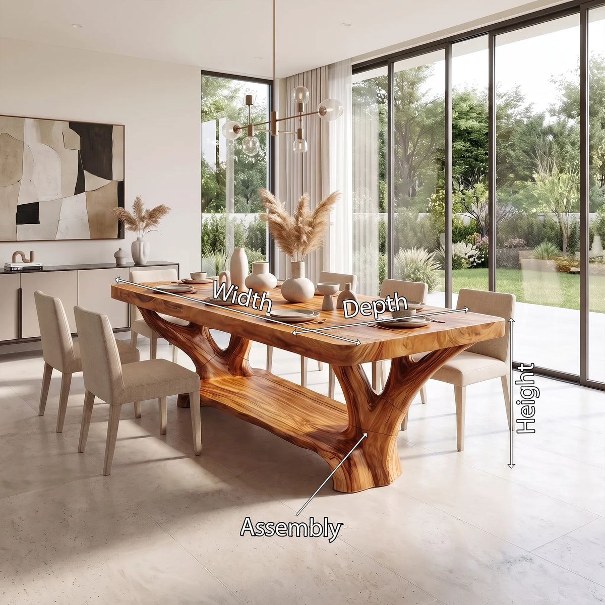 Artistic Dining Table Rectangle Wood Dining Room Table Curved Base For Dining Room