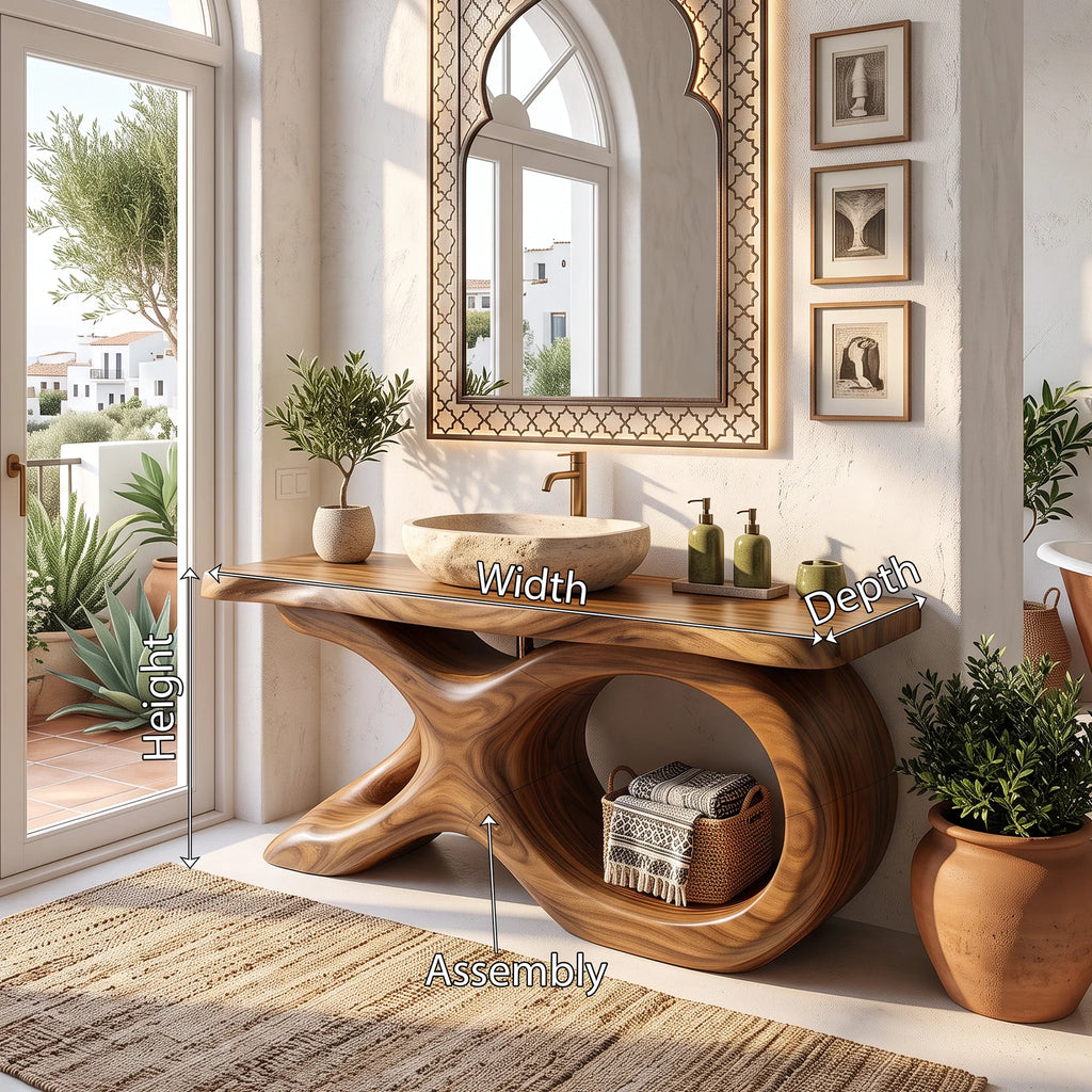Mediterranean Bathroom Vanity Cabinet Luxury Villa