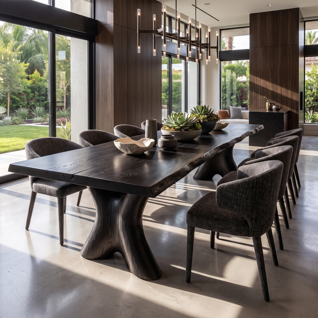 Organic Dining Table With Sculptural Root Form Base For Dining Room