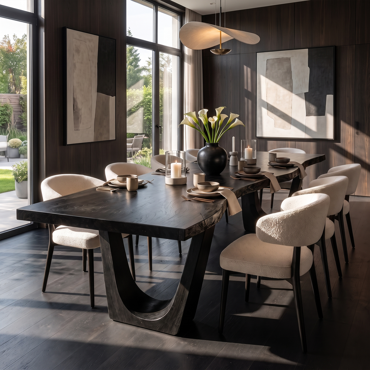 Minimalist Live Edge Dining Table With Simple Natural Form For Dining Room