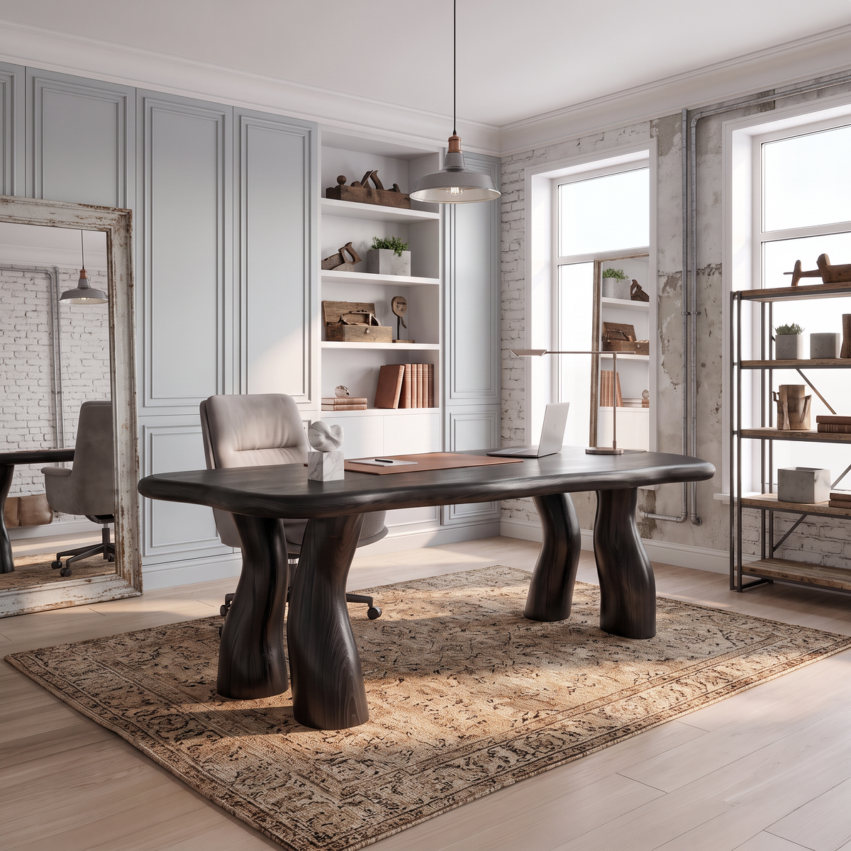 Modern Halloween Office Desk With Interconnected Curved Legs For Home Office