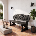 Gothic Halloween Outdoor Bench With Twisted Tree Design For Garden