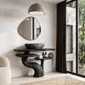 Organic Bathroom Vanity With Sculptural Tree Trunk Base For Bathroom
