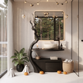 Gothic Halloween Bathroom Vanity With Haunted Tree Branch Design For Bathroom