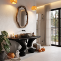 Modern Halloween Statement Bathroom Vanity With Sculptural Branch Frame For Bathroom