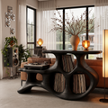 Organic Turntable Cabinet With Abstract Rounded Frame For Living Room
