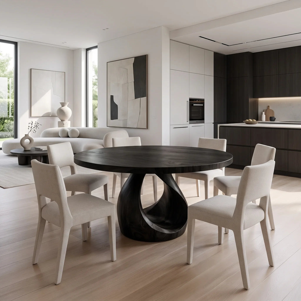 Welcoming Round Dining Table Dining Room Table Modern Dining Table Teardrop Base For Dining Room