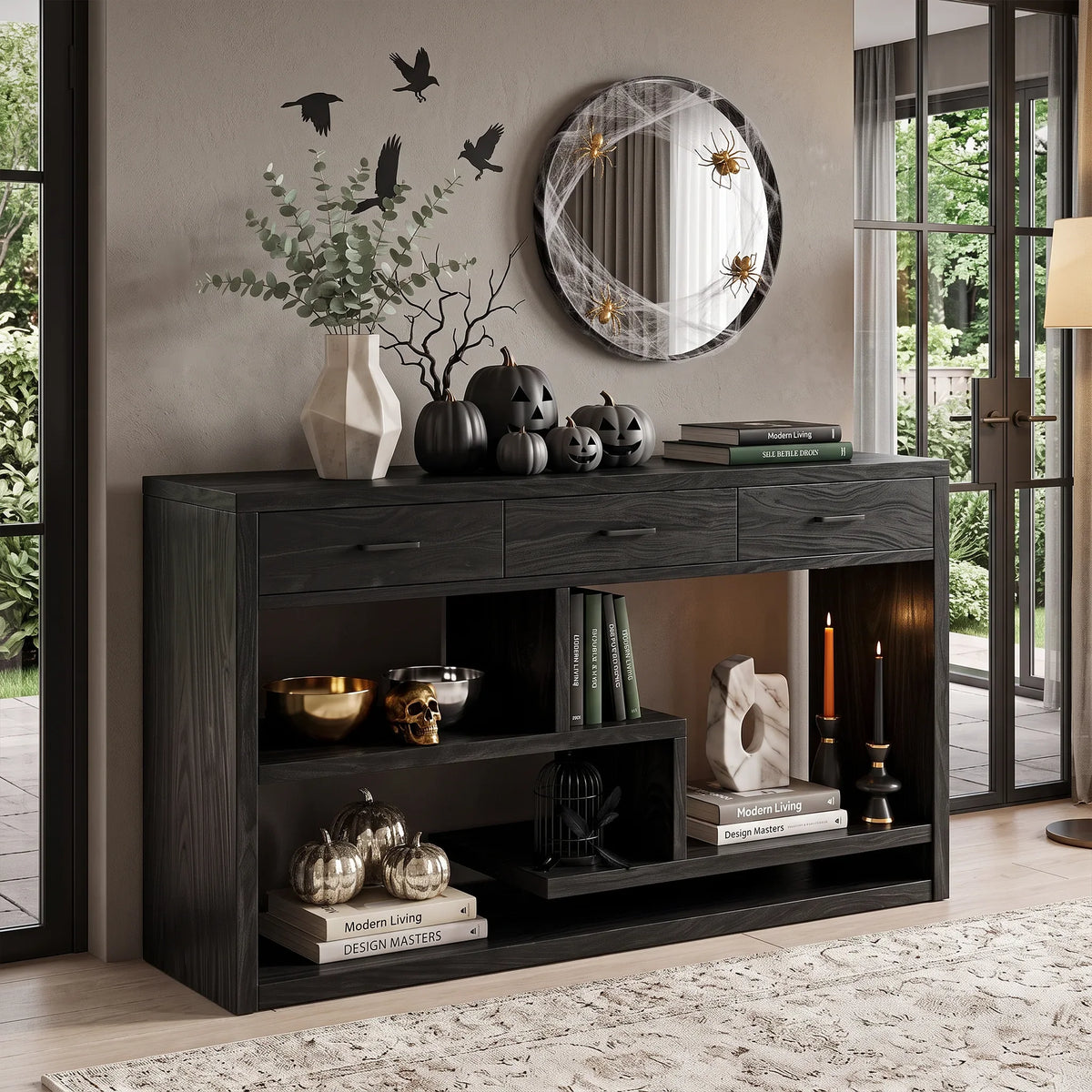 Rustic Halloween Sofa Table Contemporary Living Room