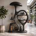 Contemporary Arched Mushroom Bookshelf Cozy Bedroom