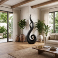 Handcrafted Spiral Wood Sculpture For Luxury Foyer Home Decor