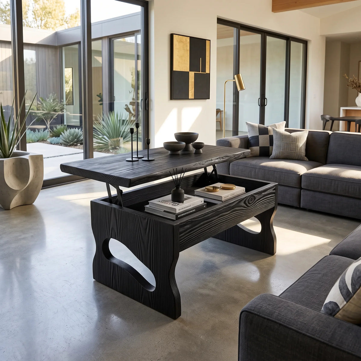 Mid Century Lift Top Coffee Table Urban Living Room