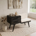 Mid Century Shoe Storage Bench Cushion For Bedroom Interior