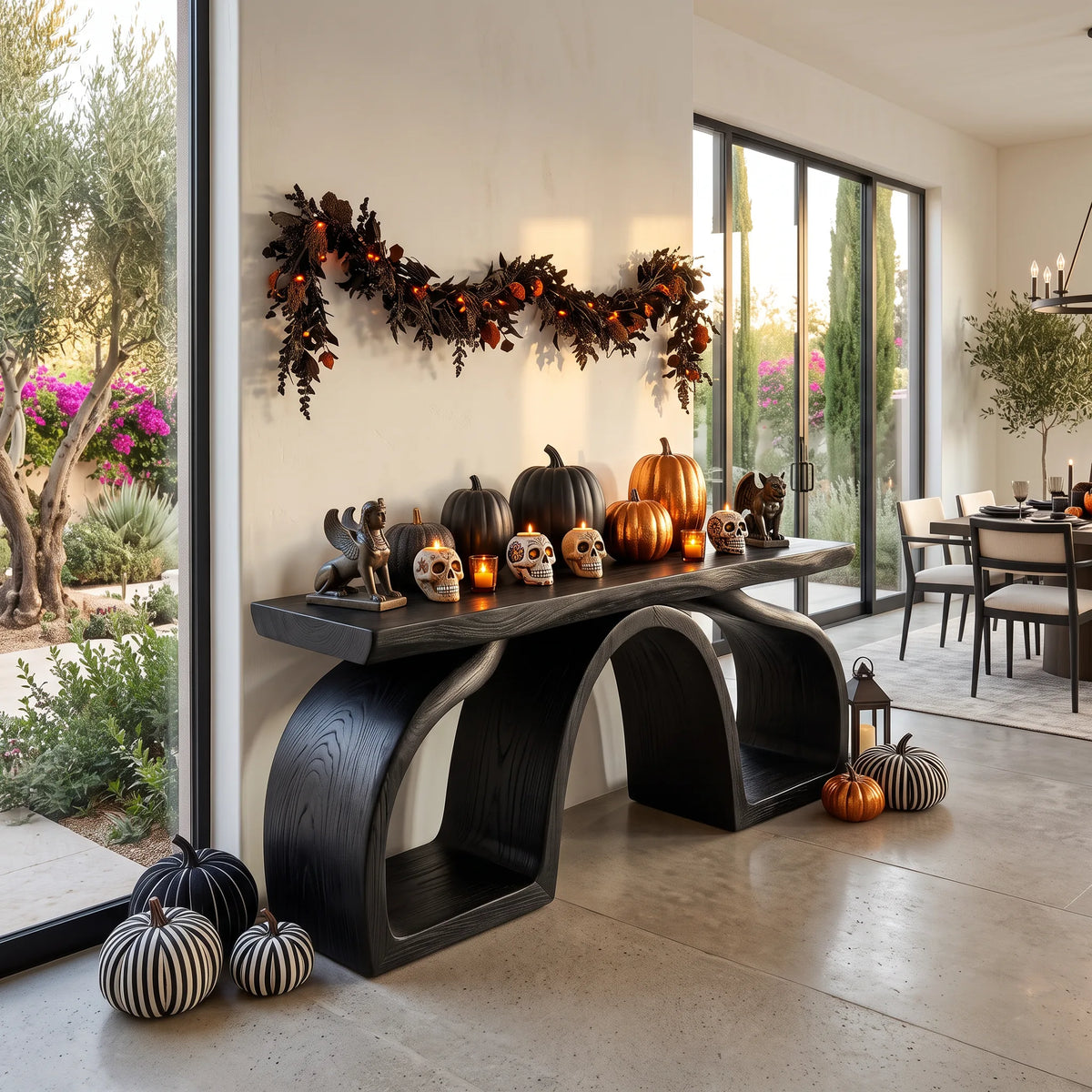 Rustic Pumpkin Live Edge Console Table Coastal Home