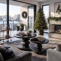 Farmhouse Xmas Round Coffee Table Lake House