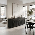Calm Sideboard Sideboard Cabinet Buffet Cabinet Layered Arch Carving For Living Room