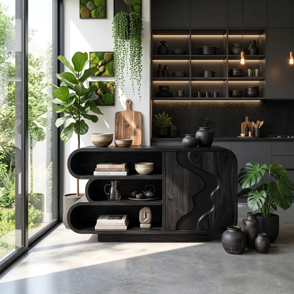 Organic Modern Sculptural Sideboard Cabinet Living Room