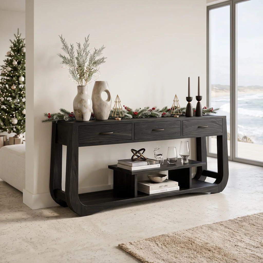 Farmhouse Christmas Behind Couch Table Modern Bedroom