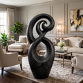 Handcrafted Spiral Wooden Sculpture For Coastal Home Decor