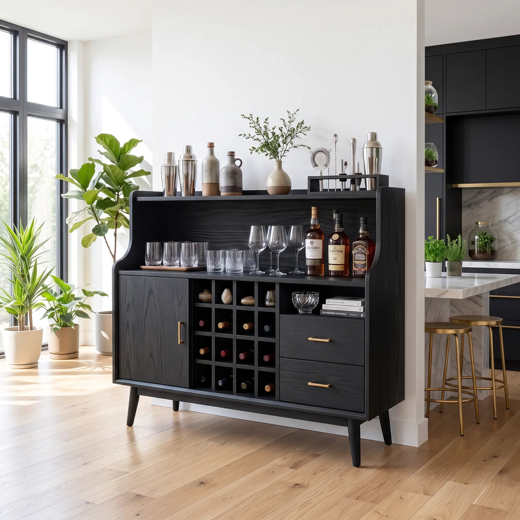 Mid Century Wine Bar Cabinet Luxury Kitchen