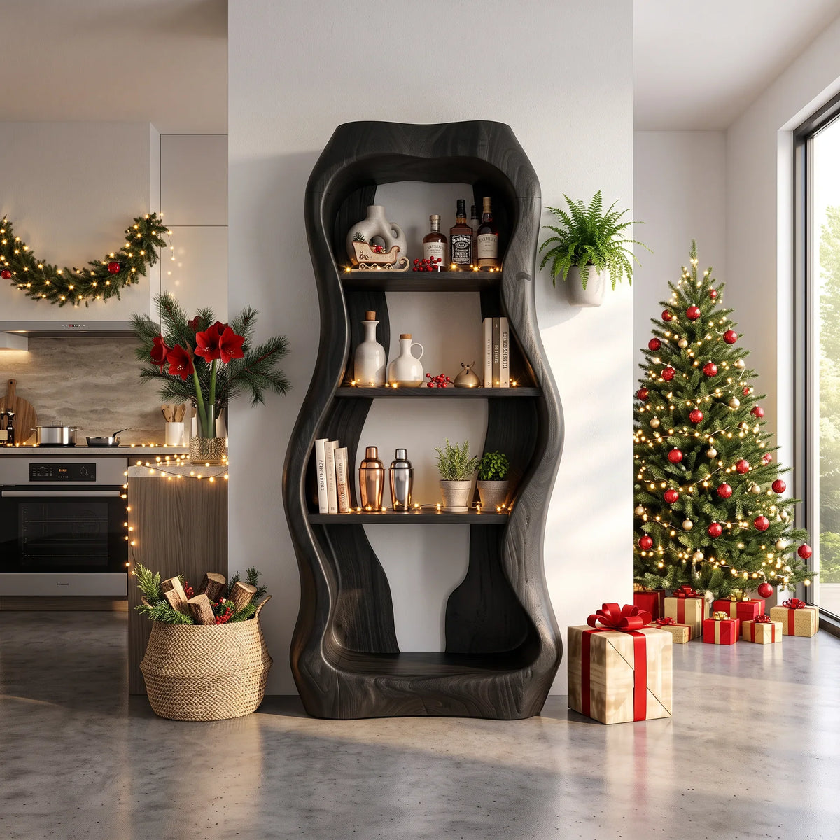 Handcrafted Nutcracker Liquor Cabinet Luxury Living Room