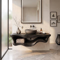 Organic Sculptural Wood Bathroom Vanity Spa Bathroom