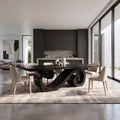 Flowing Dining Table Rectangle Dining Room Table Scroll Base For Dining Room