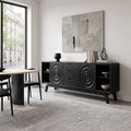 Modern Sideboard Storage Cabinet Dining Sideboard Buffet Cabinet Circle Carving For Living Room