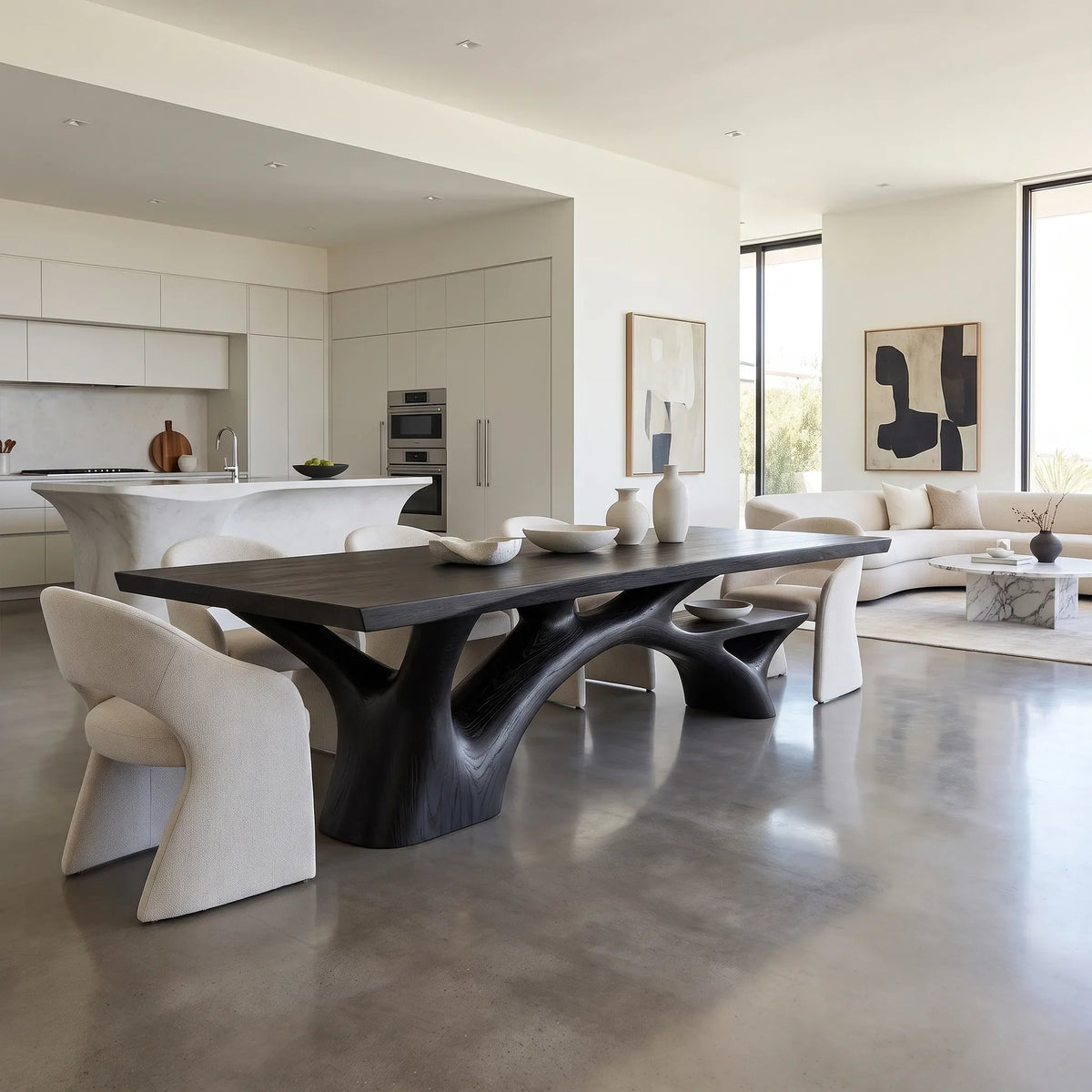 Minimal Dining Table Rectangle Dining Room Table Sculptural Branch Base For Dining Room