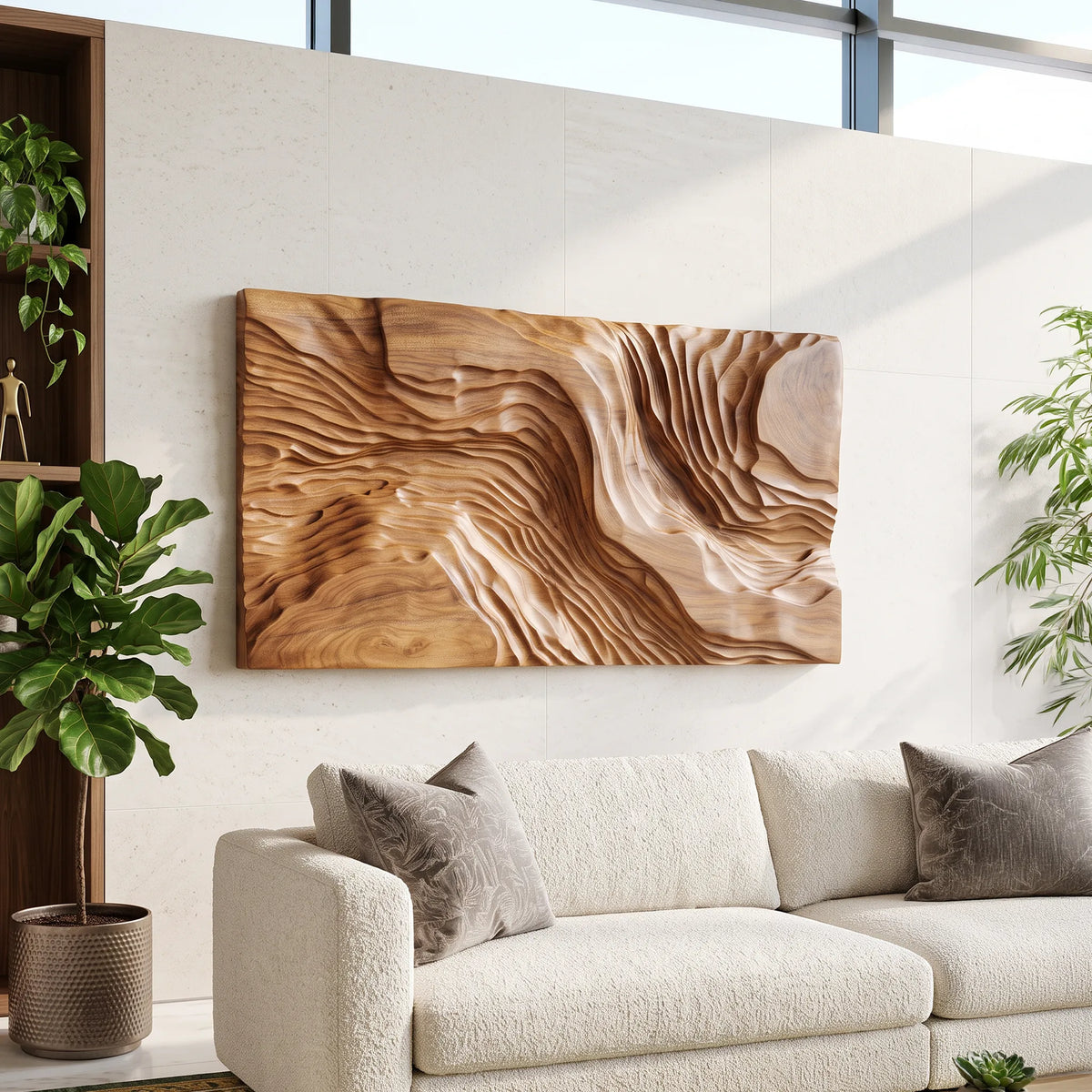 Organic Large Wood Wall Art For Modern Entryway