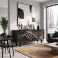Textured Sideboard Sideboard Cabinet Modern Sideboard Wave Carved Doors For Living Room
