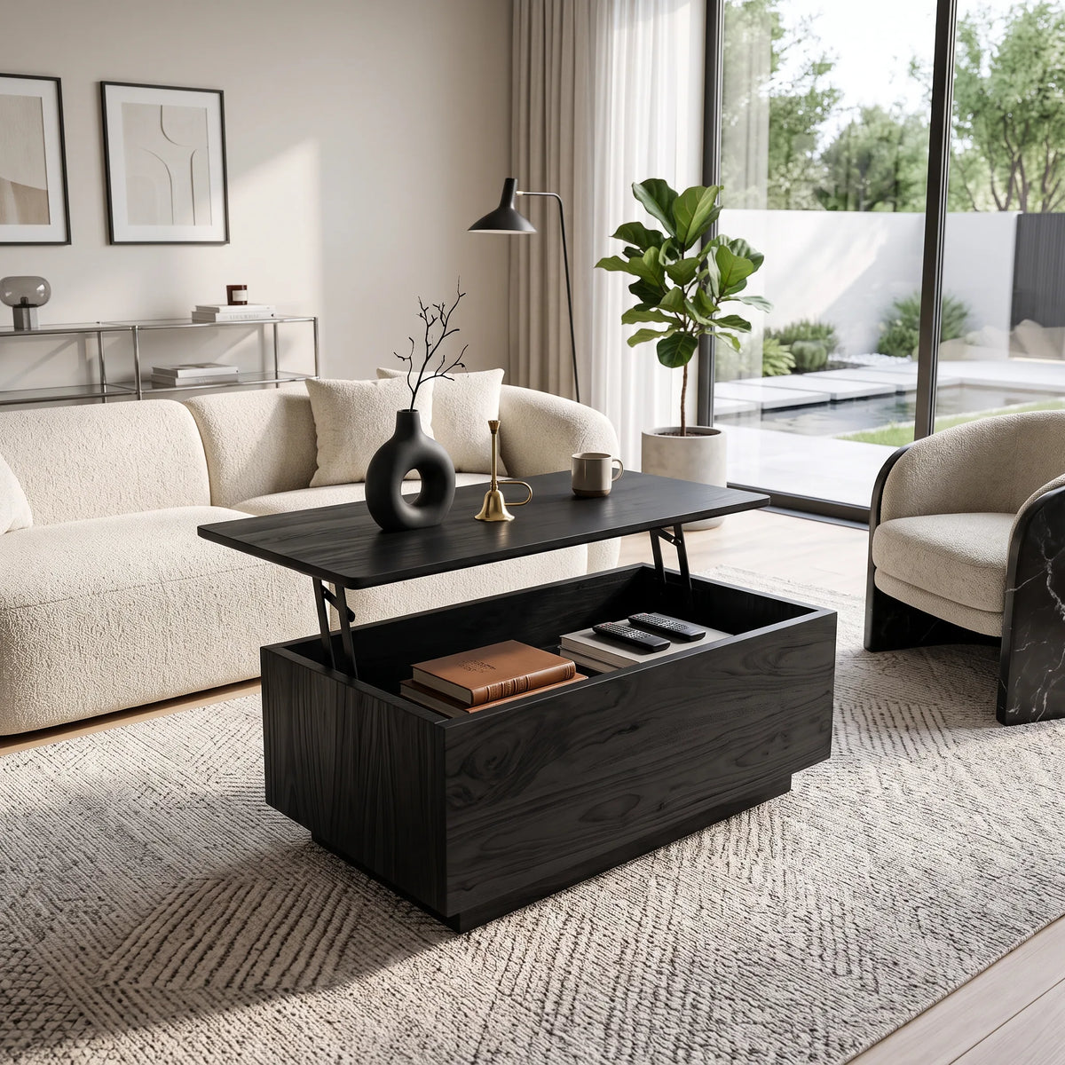 Farmhouse Lift Top Coffee Table Family Living Room