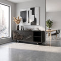 Graceful Sideboard Dining Sideboard Cabinet Buffet Cabinet Leaf Wave Carving For Living Room