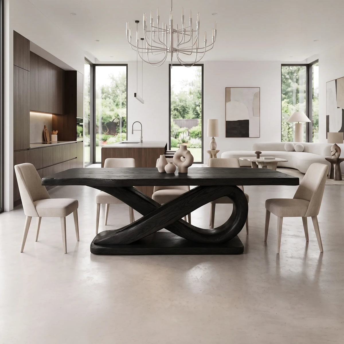 Warm Modern Dining Table Dining Room Table Rectangle Dining Table Branch Base For Dining Room
