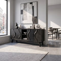 Organic Sideboard Storage Cabinet Modern Sideboard Buffet Cabinet Curved Doors For Living Room