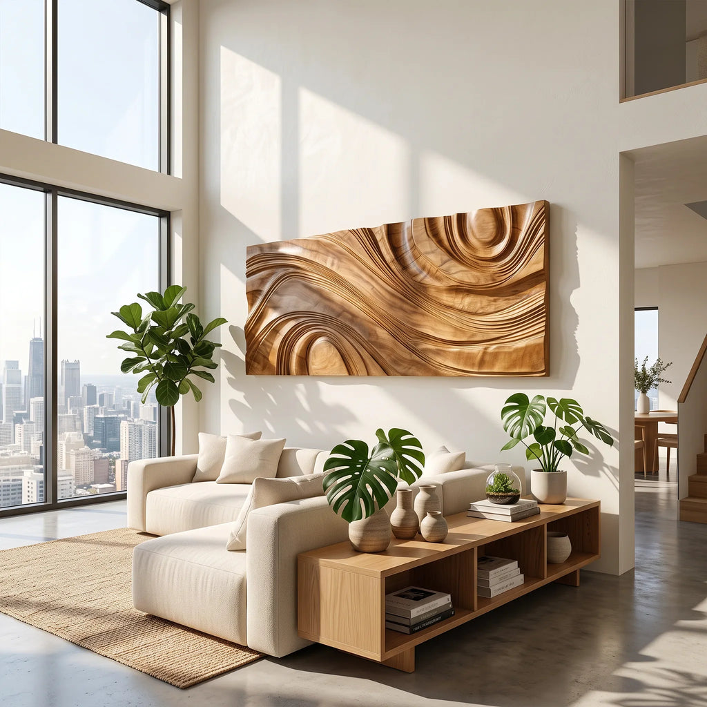 Organic Abstract Wood Wall Art For Music Room